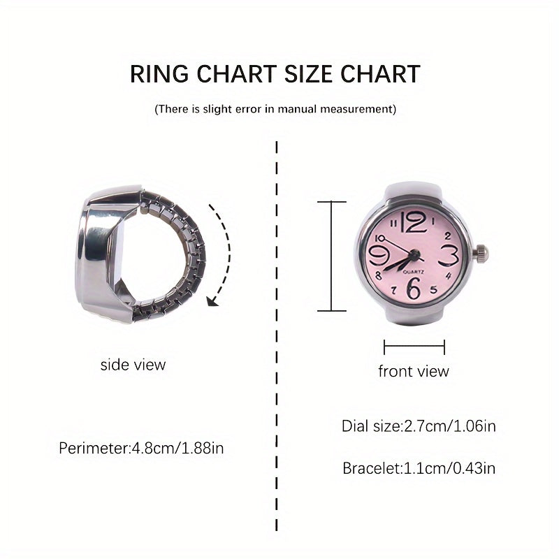 [Mini Watch For Teenagers Ring] Trendy Watch Ring, Retro Creative Finger Mini Watch For Teenagers, Ideal Choice For Gifts