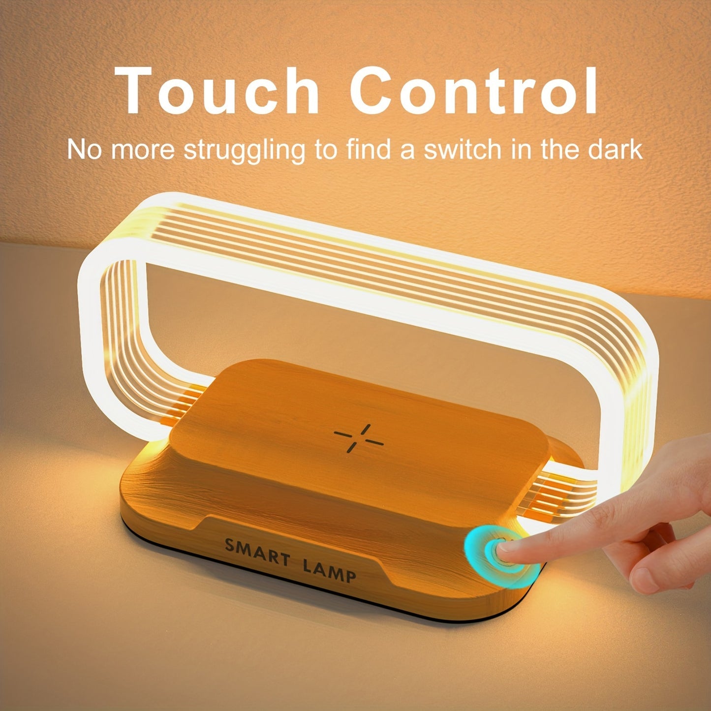 10W Multifunctional Wireless Charging Station Watch LED Desk Lamp Night Light USB Port For Iphone Samsung Mobile Phone FastCharging Station