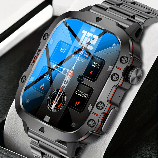 New Rugged Smart Watch Men Wireless Call IP68 Sport Fitness AI Voice Outdoor Smartwatch For Mobile Phones
