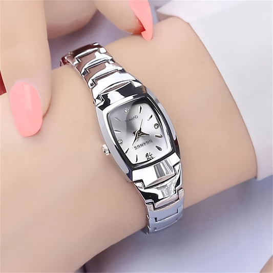 Simple, Exquisite, Small And Personalized Women's Watch High-end Fashion All-match Waterproof Luminous Steel Belt Trendy Square Gentle And Cute Student Female Watch