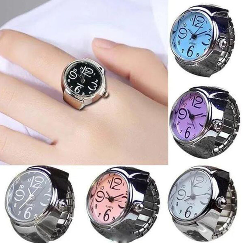[Mini Watch For Teenagers Ring] Trendy Watch Ring, Retro Creative Finger Mini Watch For Teenagers, Ideal Choice For Gifts