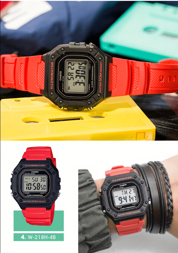 CASIO Classic Chronograph Watch - Women's Digital Sports Watch with Alarm, 50M Water Resistance, Resin Band - Perfect for Outdoor Enthusiasts