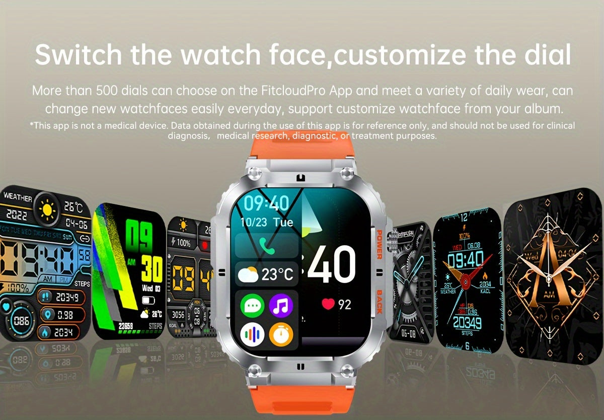 Smart Watch for Men: Wireless Calls, Music, Fitness Tracking, Sleep Monitoring, Multi-Sport Modes for King's Day