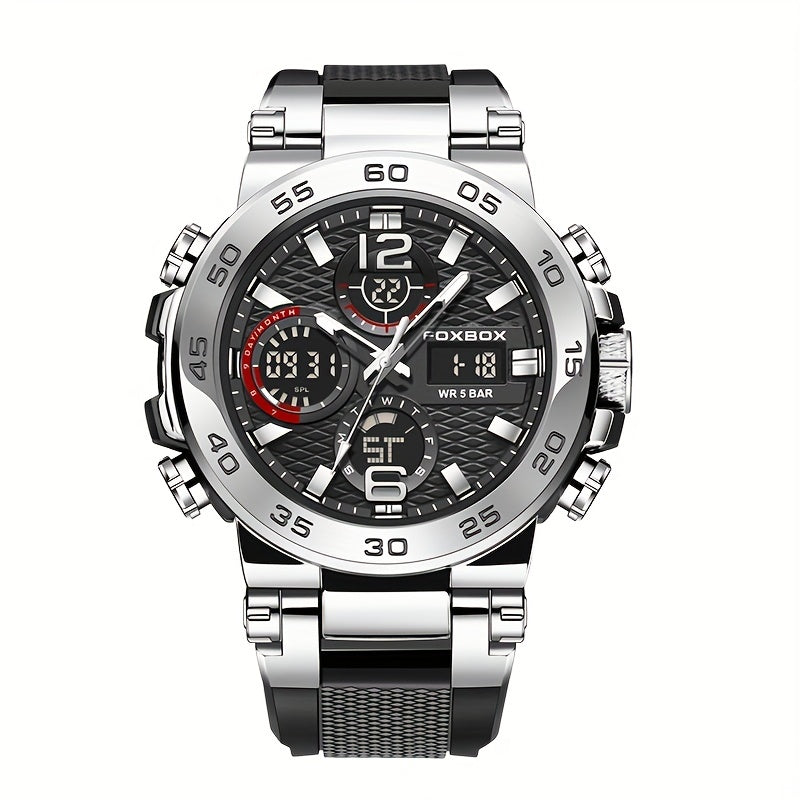 Men'S Sports Watch Waterproof Dual Display Digital Military Quartz Watch Alarm Clock Chronograph Multifunction Luminous Watch Student Watch Outdoor Hiking / Schooling Valentine'S Day