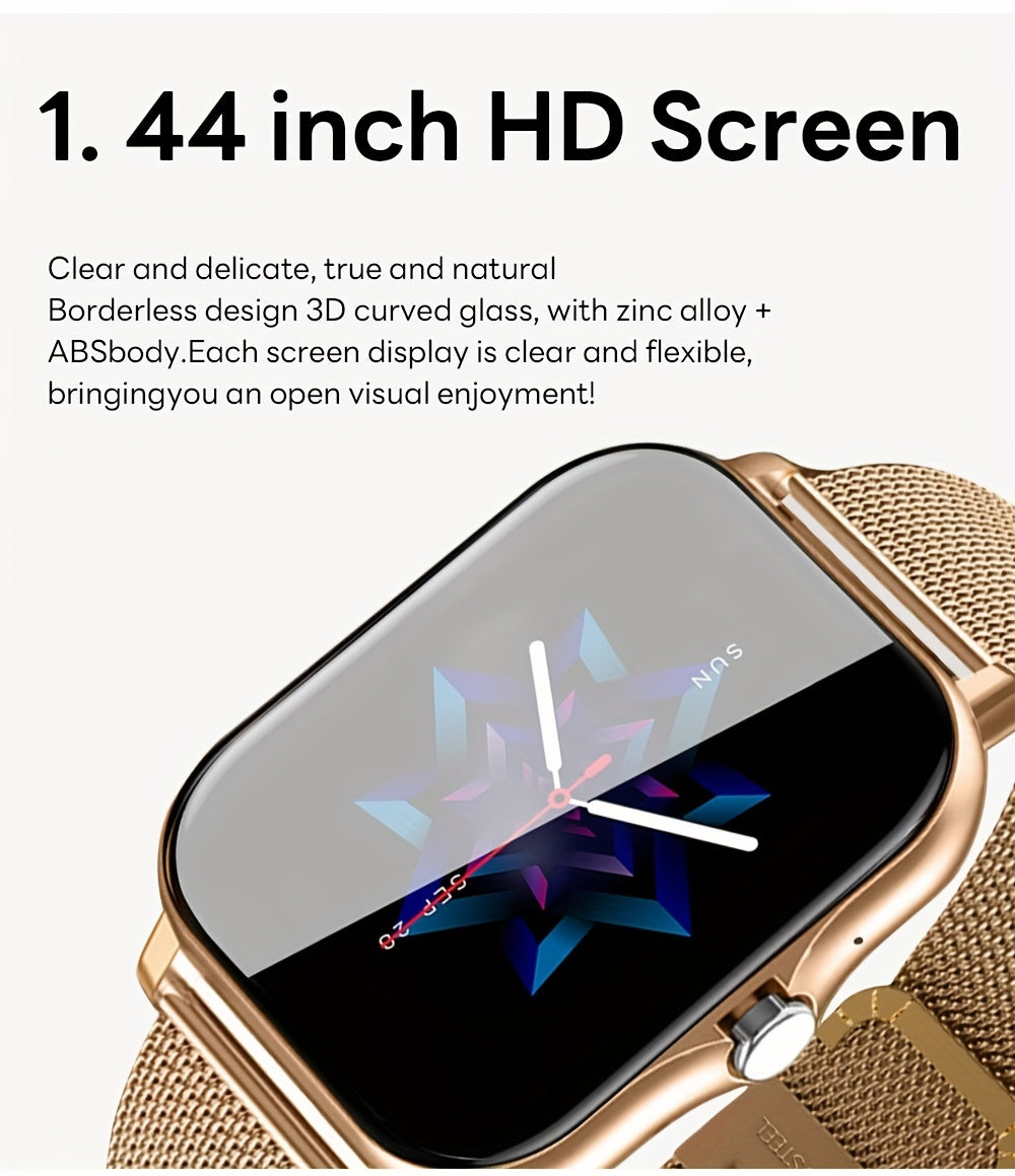 NEW Smart Watch 1.44"Inch Wireless Calling/Receiving Multiple Sports Modes Sedentary Reminder Weather Forecast Message Notification Borderlessslim Design Multi-SportMode For Android & For IPhones For Men&Women AS A Gift