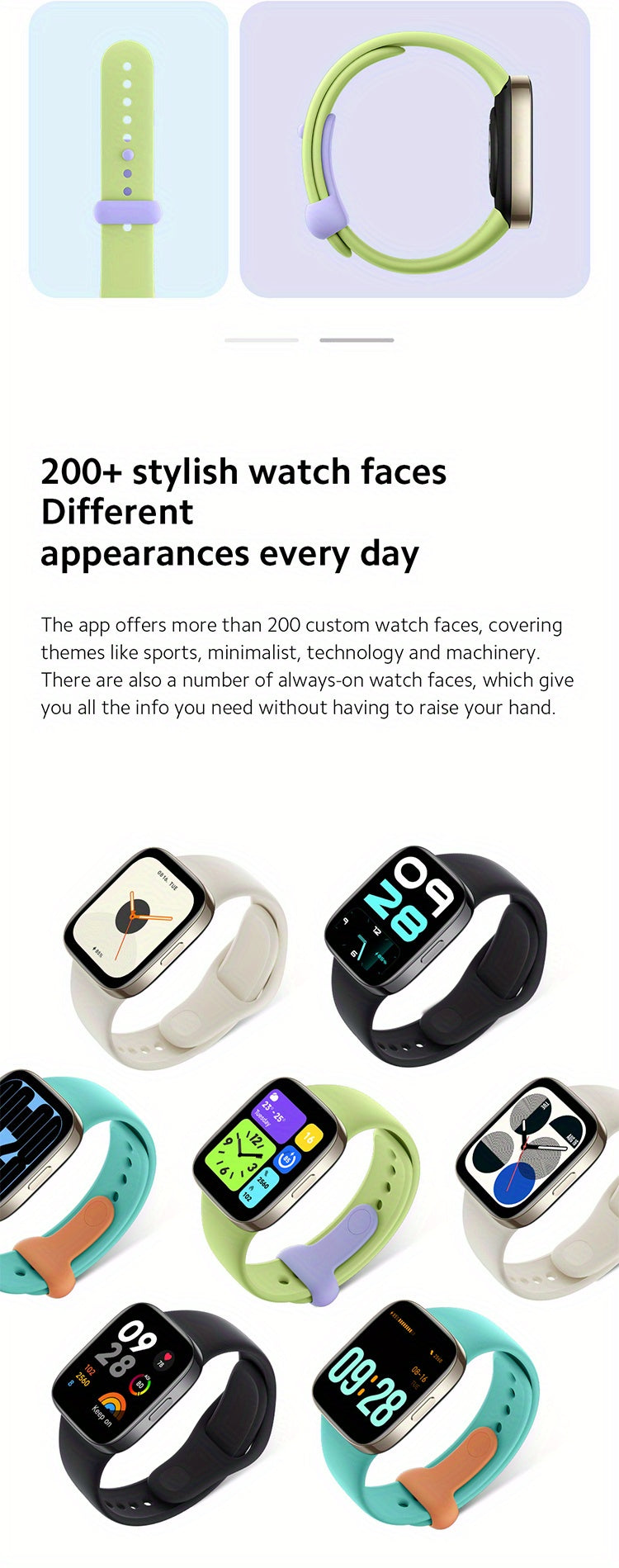 Redmi Watch 3 Global Version Built-in Multi-system GNSS Large 1.75" AMOLED Display Stylish Metallic Finish Up To 12 Days Of Battery Life 289mAh 390×450 Pixel