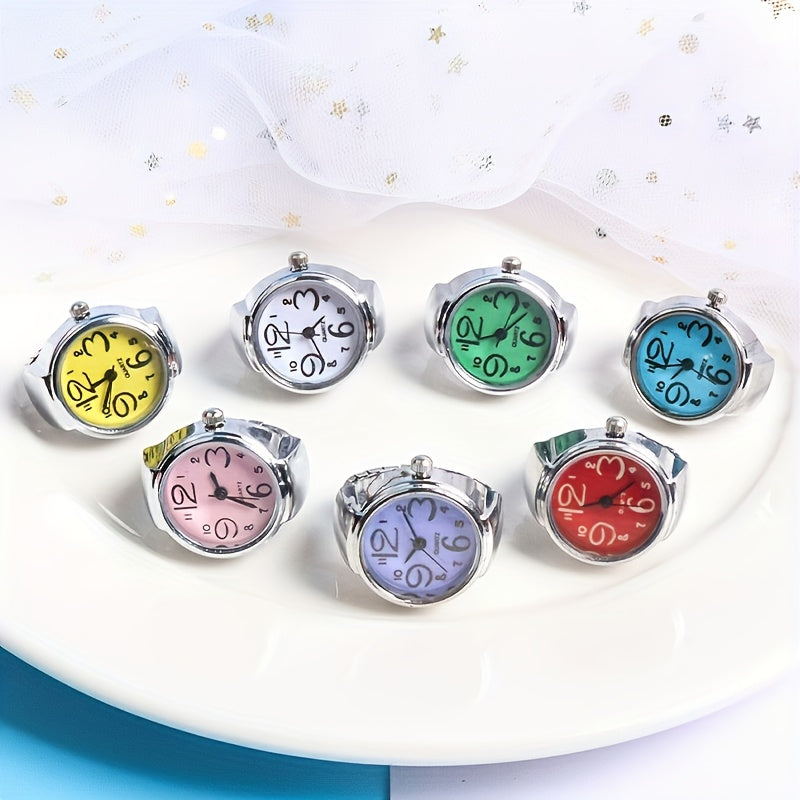 [Mini Watch For Teenagers Ring] Trendy Watch Ring, Retro Creative Finger Mini Watch For Teenagers, Ideal Choice For Gifts