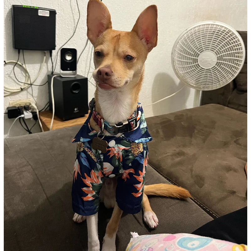Hawaii Summer Dogs T Shirt For French Bulldog Chihuahua Clothes For Small Dogs Puppy Vest Yorkie Clothing Cats Pet Products