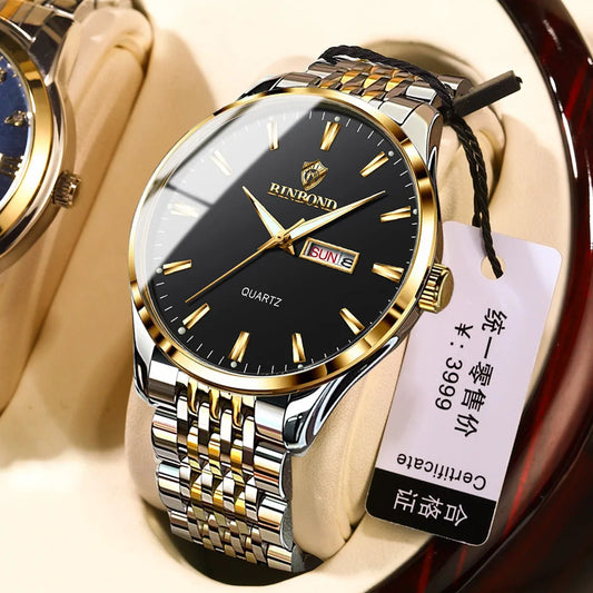 Binbond B9222 9222 New Product Fashion Classic Style Men Quartz Watches Stainless Steel Band Ultra-thin Wristwatch for Male Man