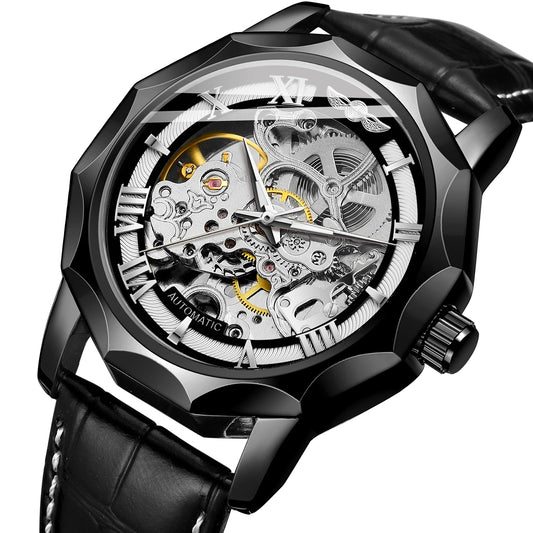 Reloj Para Hombre Forsining Relogio Masculino Automatic Genuine Leather Strap Men  Watch Wristwatch