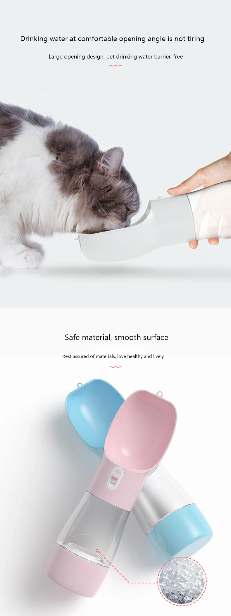 Pet Dog Water Bottle Portable Drinking Water Feeder Bowl Cat Food Feeding For Puppy Outdoor Walking Travel Supplies Pet Products