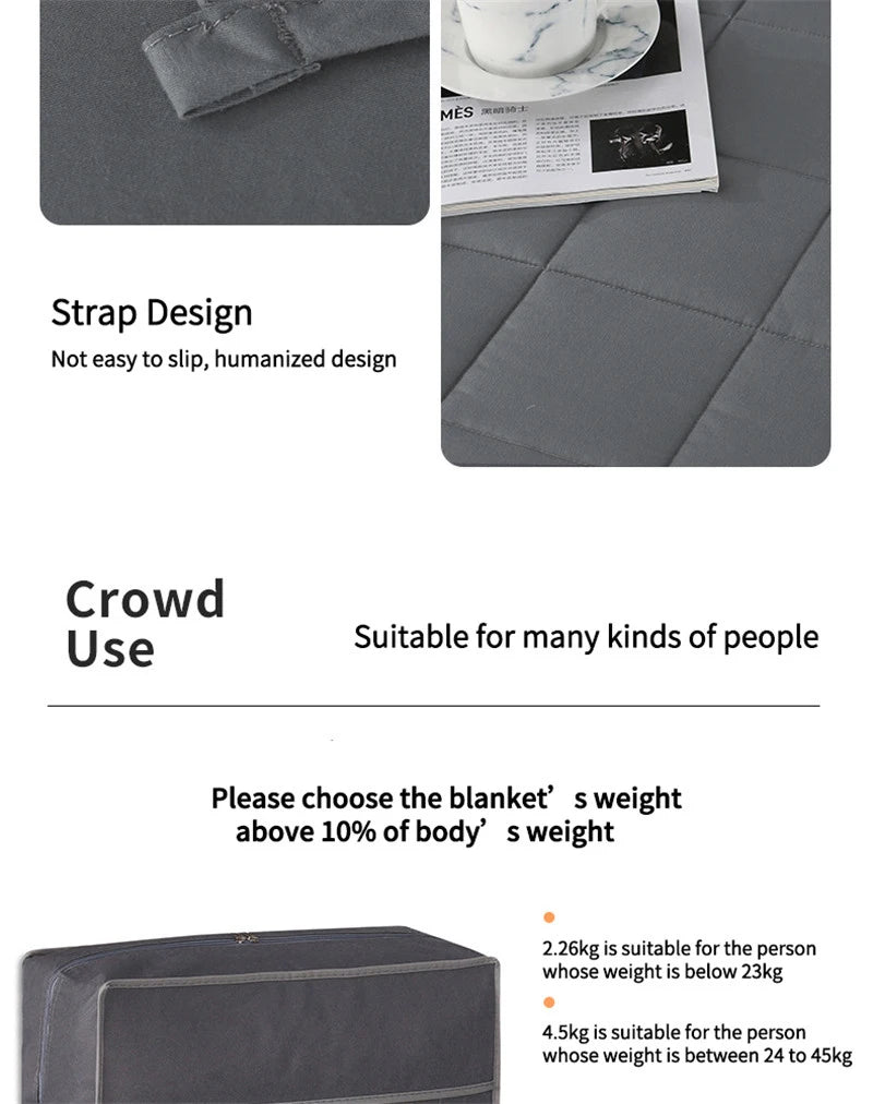 Weighted Blanket for Adult Decompression Sleep Aid Pressure Sleeping Quilted Blanket Heavy Quilt Throw Blanket 5 Sizes