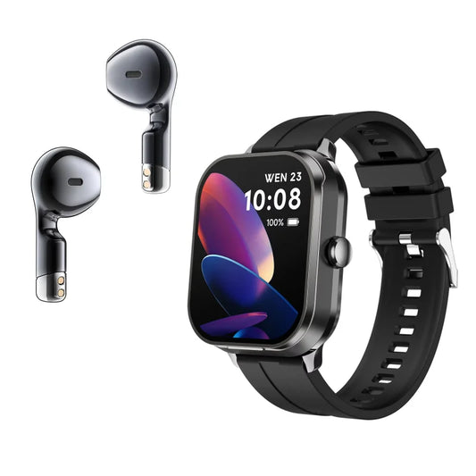 2025 Fashion Smart Watch with TWS Earphone 2in1 BT Music Heart Rate Health Monitoring Sport Relojes NFC Smartwatch for Men