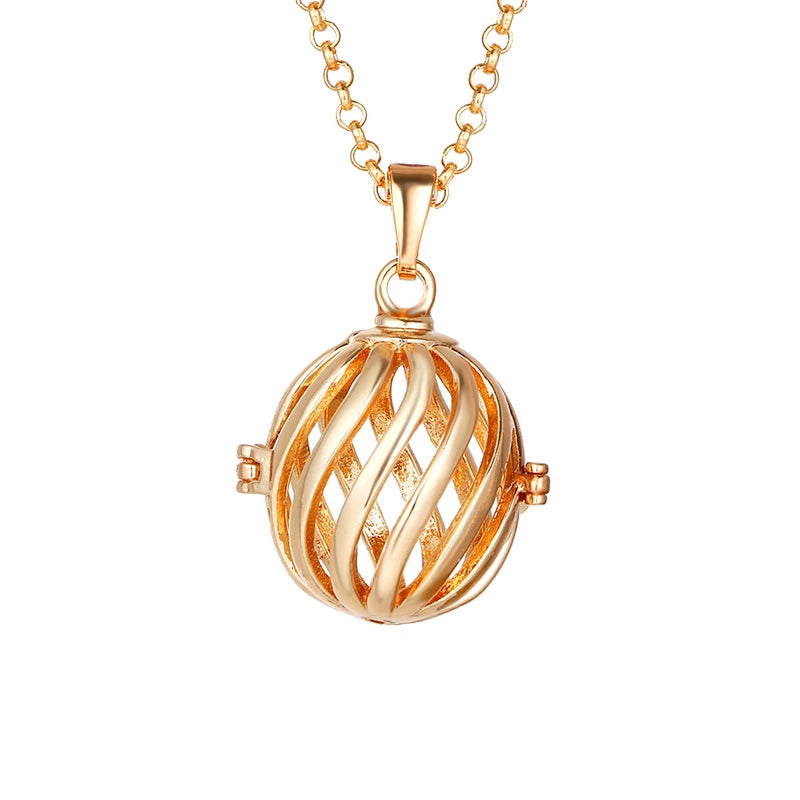 Mexico Chime Music Angel Ball Caller Locket Necklace Vintage Pregnancy Necklace Aromatherapy Essential Oil Diffuser Accessories