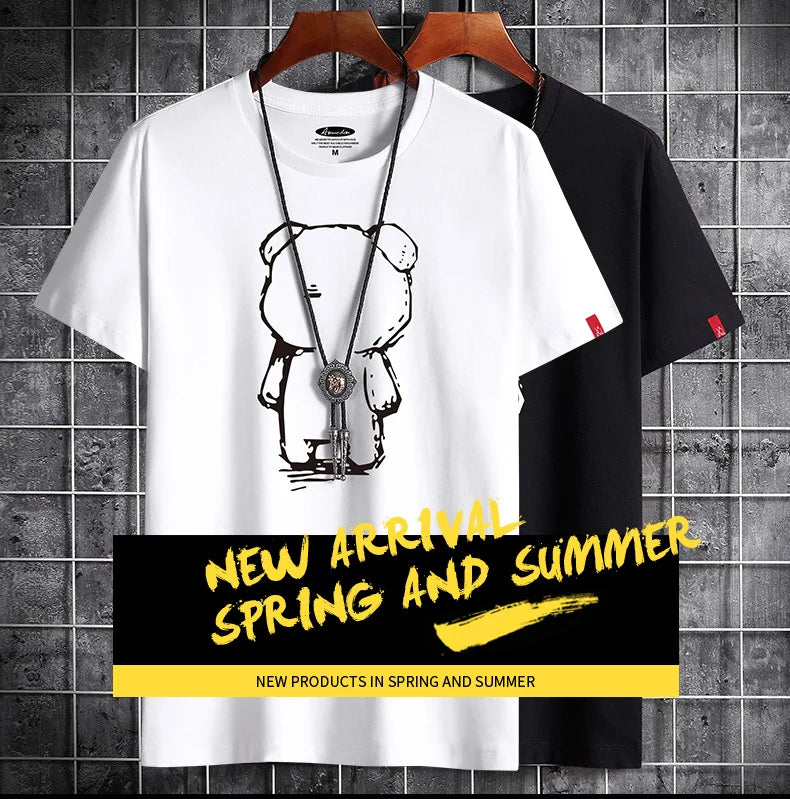 T Shirt for Men 2022 Newest Clothing Fitness White O Neck Anime Man T-shirt For Male Oversized S-6XL New Men T-shirts Goth Punk