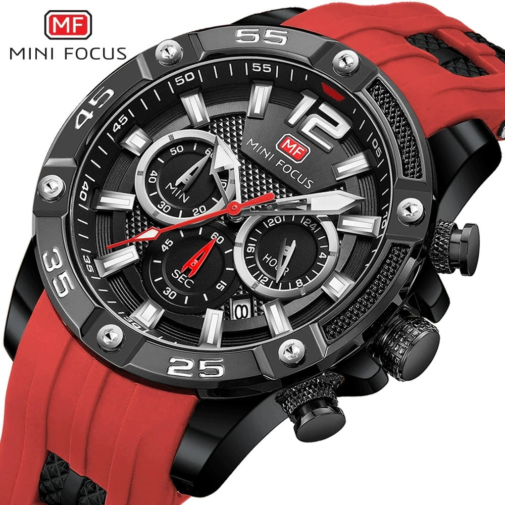 Mini Focus MF0349G MF 0349 Quartz Movement Wristwatch Waterproof Chronograph Luminous Hands Fashion Style Watch for Men Relojes