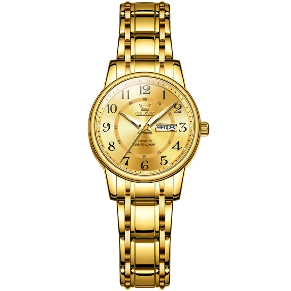 OLEVS 2891 New Fashion Quartz Watch for Men Waterproof Luminous Dual Calendar Men's Watches Original Man Wristwatch