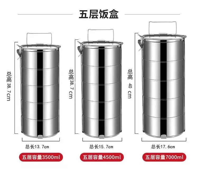 New Design 304 Stainless Steel Kids Student Bento Lunch Box Lunch Tiffin Box Heatable Freshness Preservation Features Teenagers