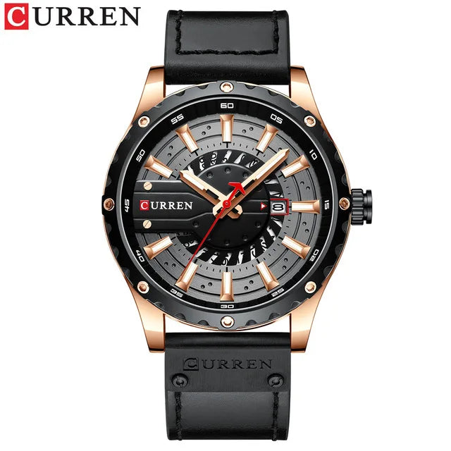 CURREN 8374 Watches Mens Top Fashion Gift Leather Casual Quartz Men's Watch Calendar Luminous Hand Men Wristwatch Relojes Hombre