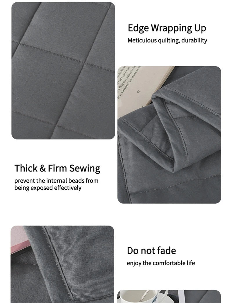 Weighted Blanket for Adult Decompression Sleep Aid Pressure Sleeping Quilted Blanket Heavy Quilt Throw Blanket 5 Sizes