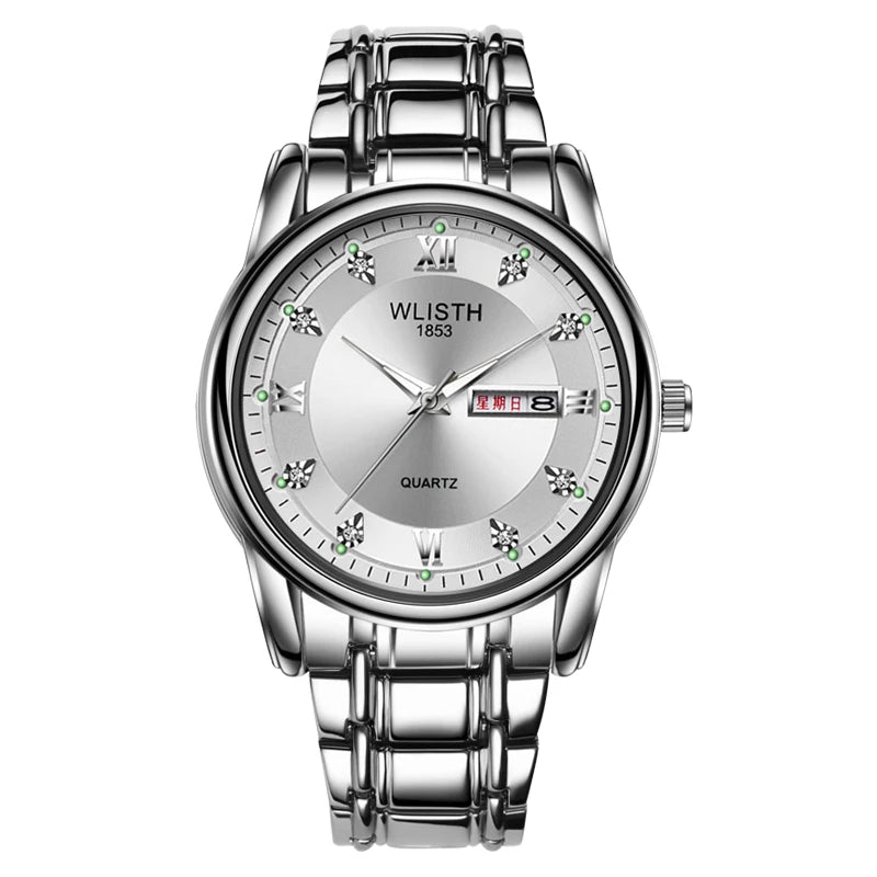 Hot Fashion Men's Watch Waterproof Luminous Steel Belt Non-mechanical Double Calendar Quartz Watch Business Domineering Watch