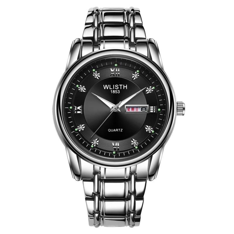 Hot Fashion Men's Watch Waterproof Luminous Steel Belt Non-mechanical Double Calendar Quartz Watch Business Domineering Watch