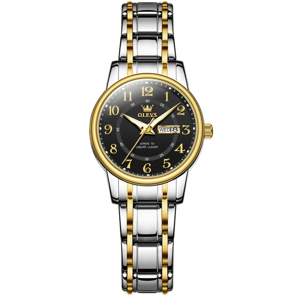 OLEVS 2891 New Fashion Quartz Watch for Men Waterproof Luminous Dual Calendar Men's Watches Original Man Wristwatch