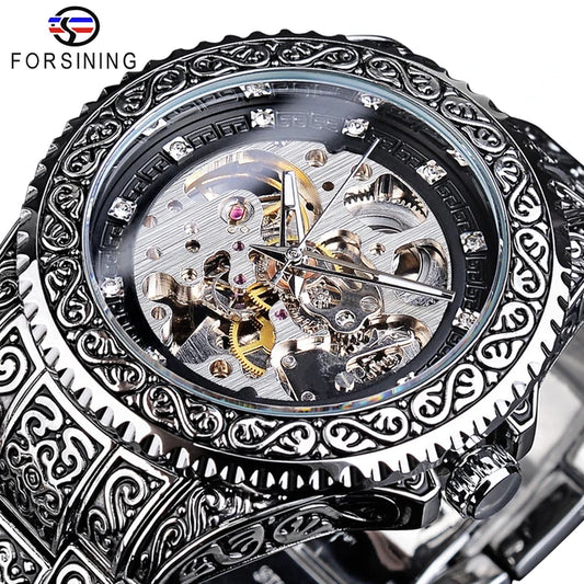 2022 Forsining New Arrive Men Mechanical Watch Fashion Luminous Diamond Automatic Watches Luxury Wristwatches Relogio Masculino