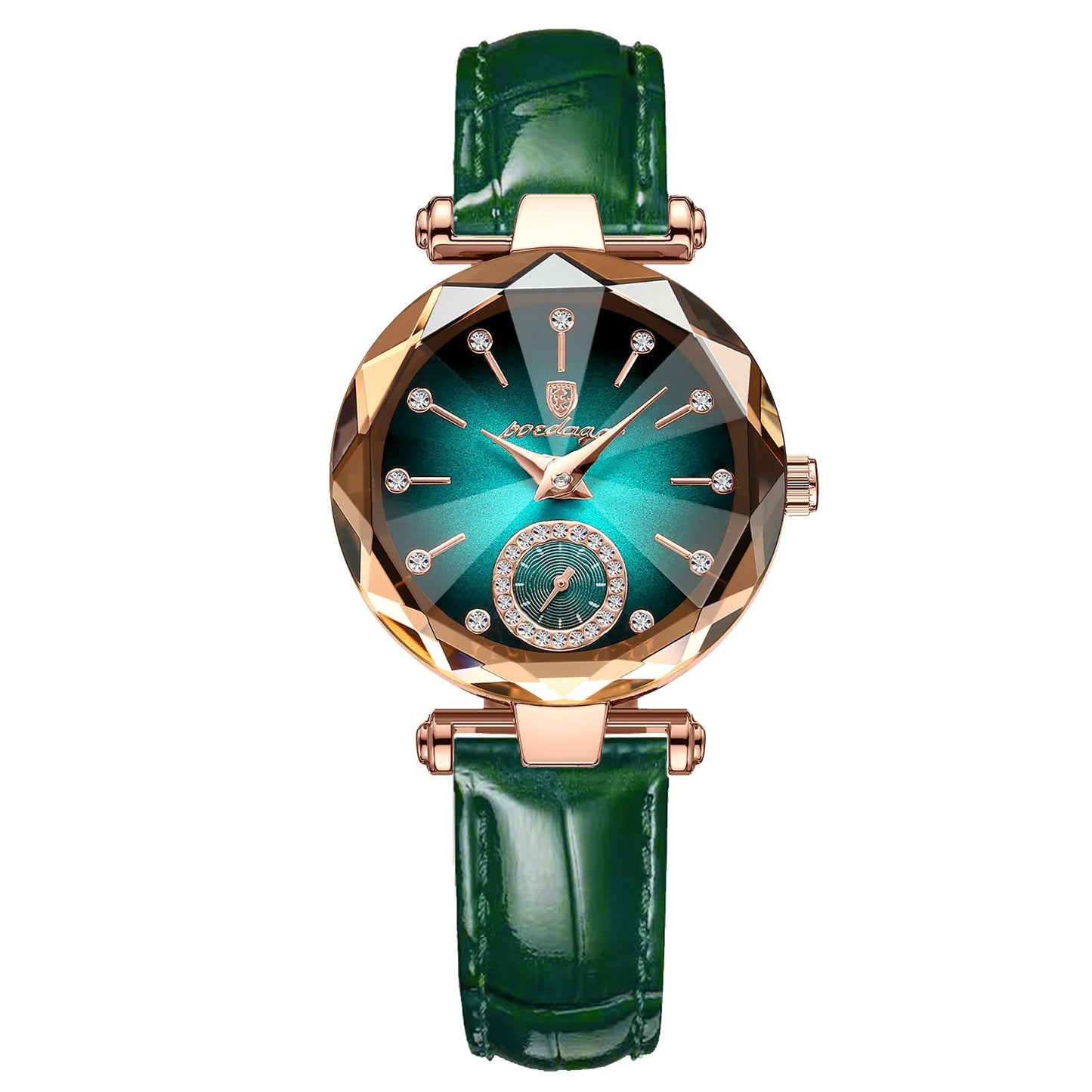 POEDAGAR 719 Women's Business Watch Quartz Leather Strap Starry Dial Luxury Diamond Watches for Women Fashion Lady Wristwatch