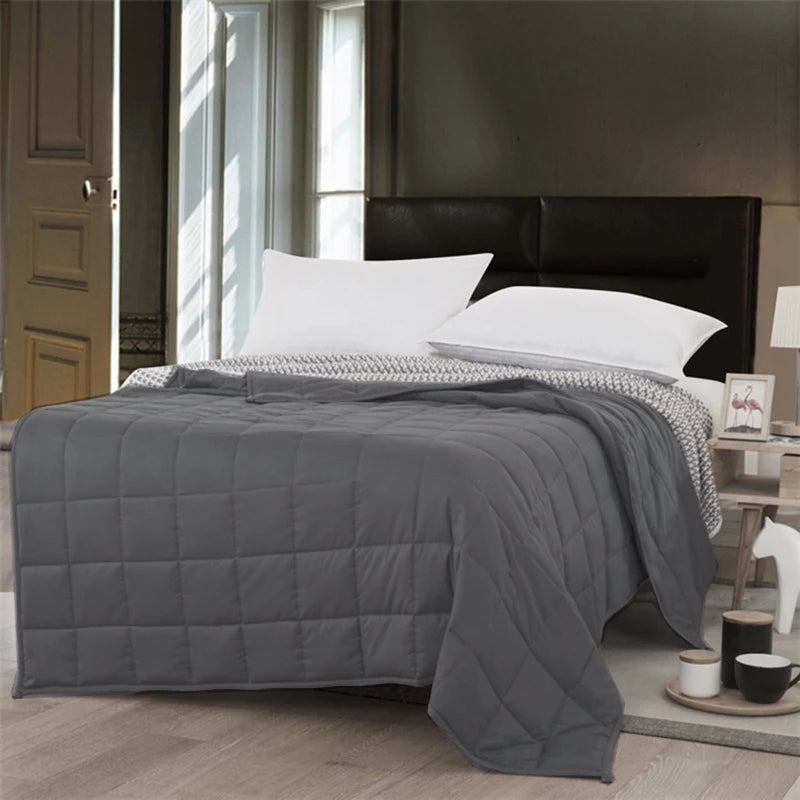 Weighted Blanket for Adult Decompression Sleep Aid Pressure Sleeping Quilted Blanket Heavy Quilt Throw Blanket 5 Sizes