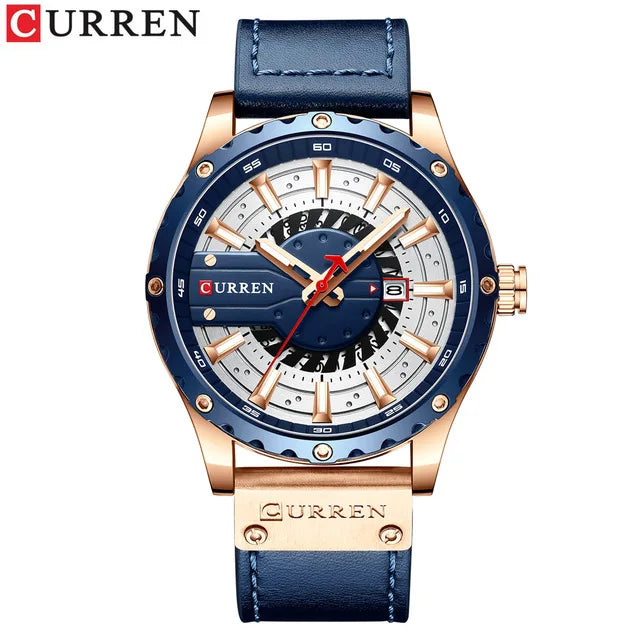 CURREN 8374 Watches Mens Top Fashion Gift Leather Casual Quartz Men's Watch Calendar Luminous Hand Men Wristwatch Relojes Hombre