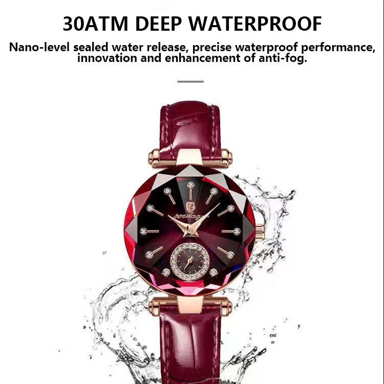 POEDAGAR 719Women Watch Fashion Leather Quartz Watch Waterproof Rose Gold Top Brand Luxury Quality Lady Wrist Watches for Gift