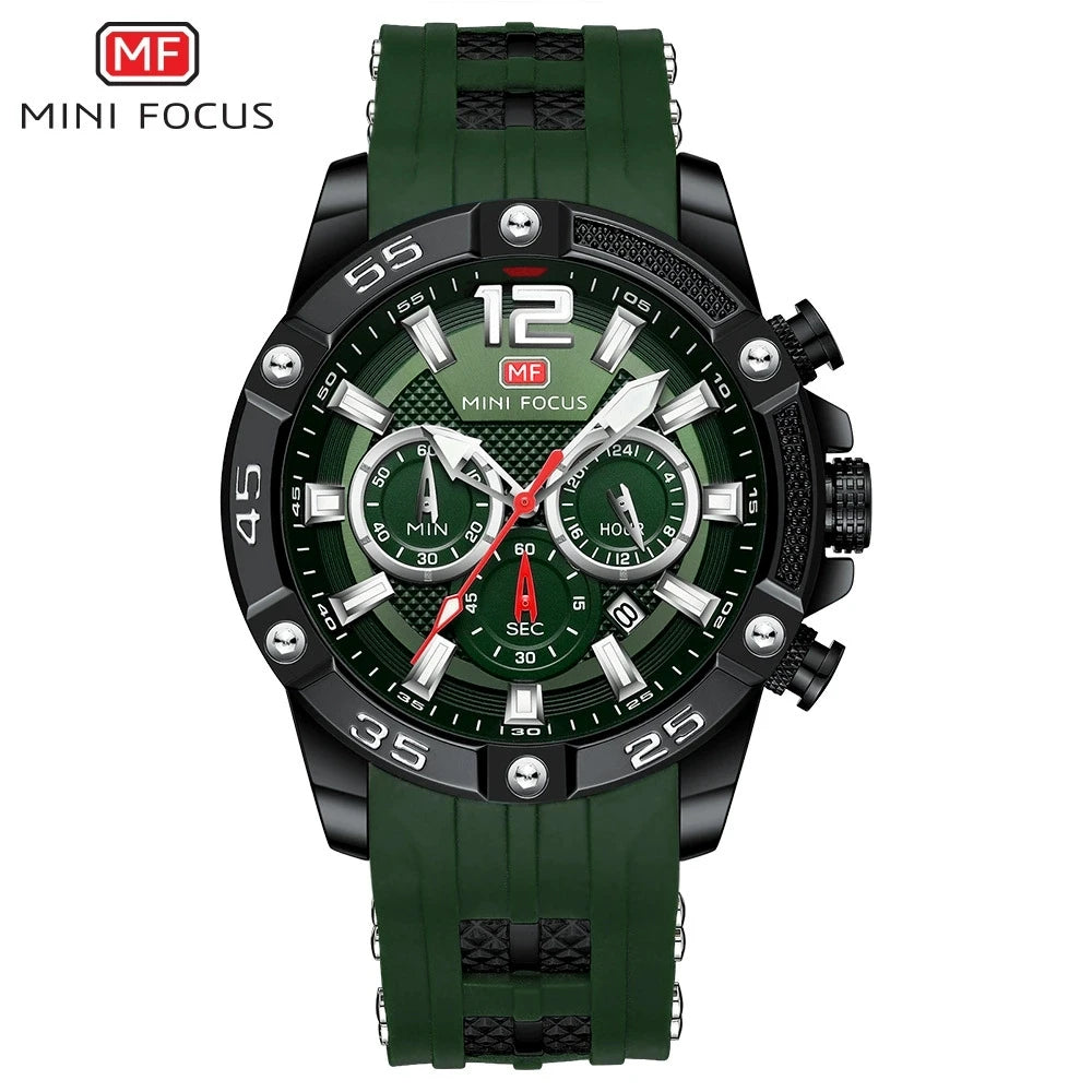 Mini Focus MF0349G MF 0349 Quartz Movement Wristwatch Waterproof Chronograph Luminous Hands Fashion Style Watch for Men Relojes