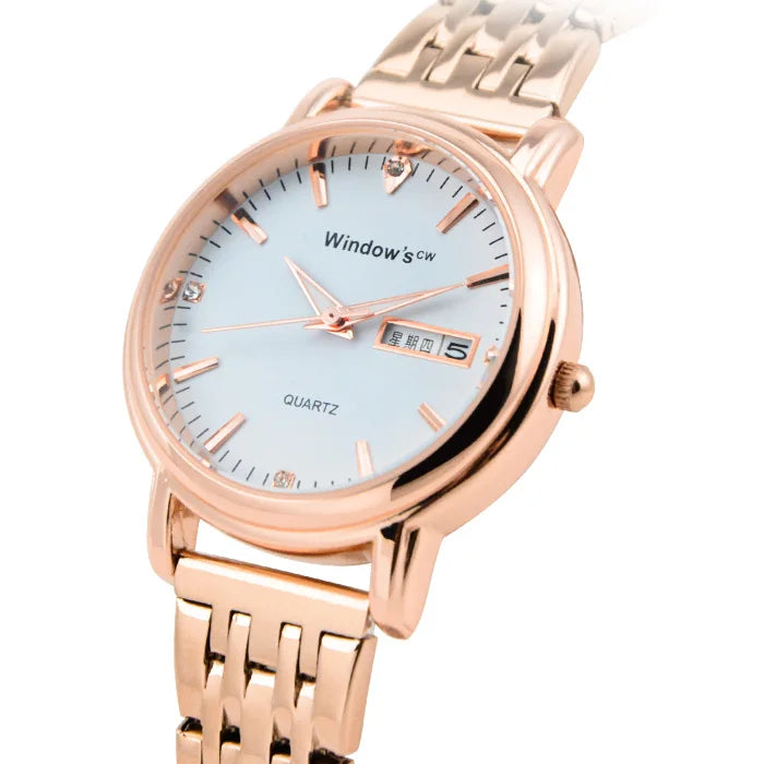 WINDOWSTIME Lady Quartz Watch Classic Luxury Stainless Steel Business Design Simple Style Alloy Case Pointer Dial OEM Watch