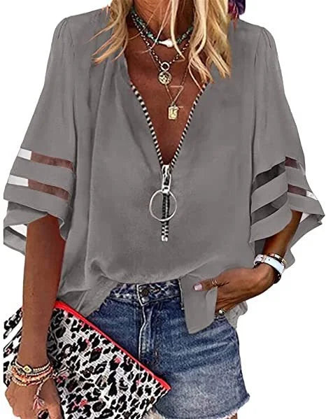 Summer Women Print Tees Shirts Loose Vintage Zipper Off Shoulder Sexy Hole Blouse Top Loose 2024 Casual Short Sleeve Tops