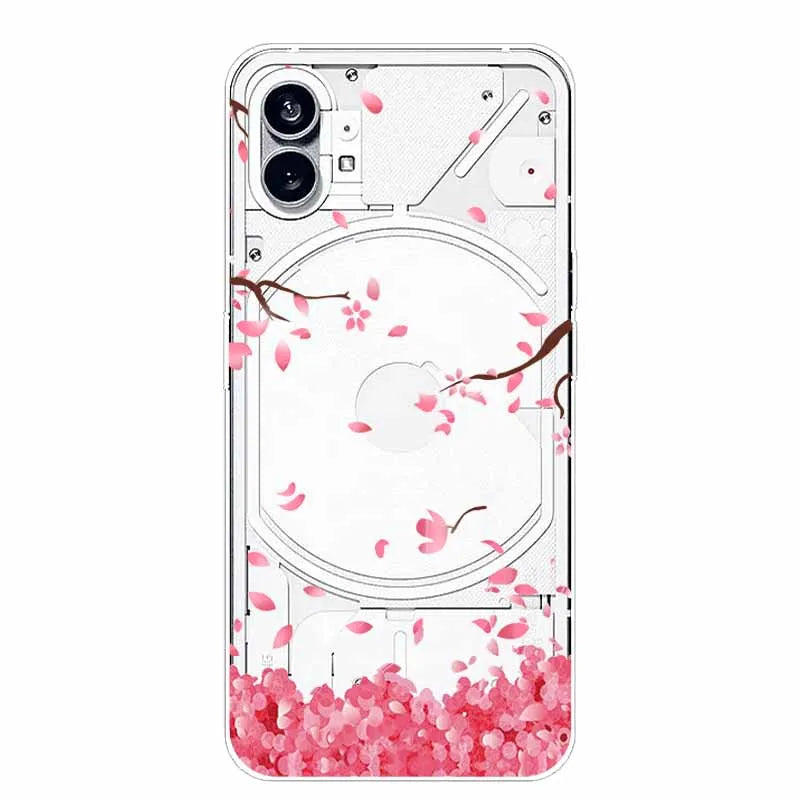 For Nothing Phone 1 2 Case Silicone Soft Cute Transparent Coque for Nothing Phone (2) TWO One Protective Funda Clear TPU Covers