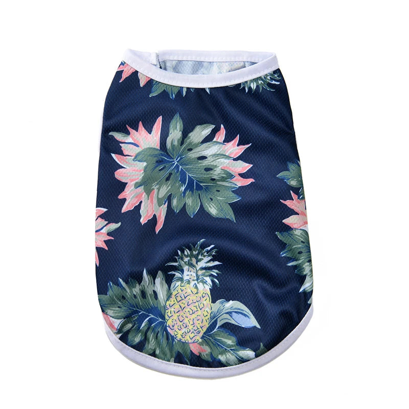 Summer Dog Vest Clothes For Small Medium Dogs Cats Breathable Hawaiian Beach Style Puppy T-shirt  Chihuahua Yorkshire Pug Coat