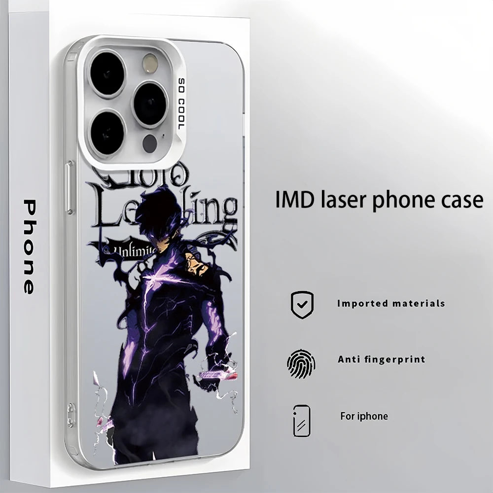 COOL  ANIME Solo Leveling FUNDA Phone Case For iPhone 16 14 15 Pro Max Plus Shockproof  Clear Back Cover