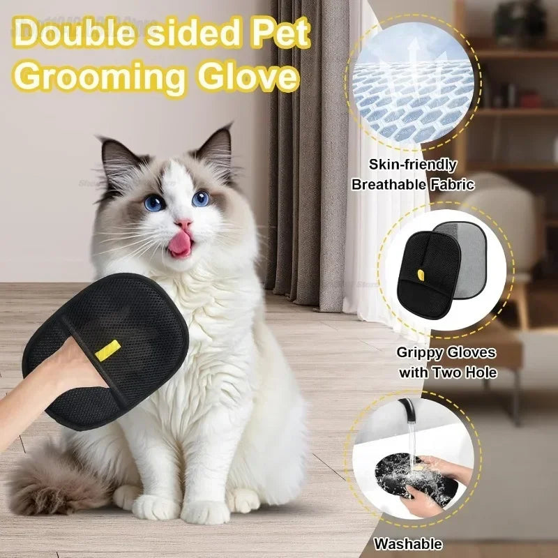 Pet Hair Remover Glove Static Dedusting Brush Pet Hair Remover Brush Removing Dog Cat Hair From Sofa Carpet Clothes Tool Supplie