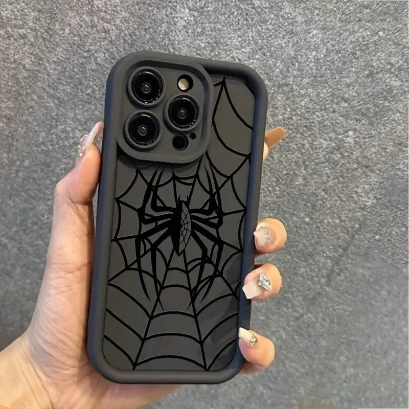 Black Phone Case For iPhone 14 15 16 Shockproof Candy Matte Soft Silicone Bumper Cover