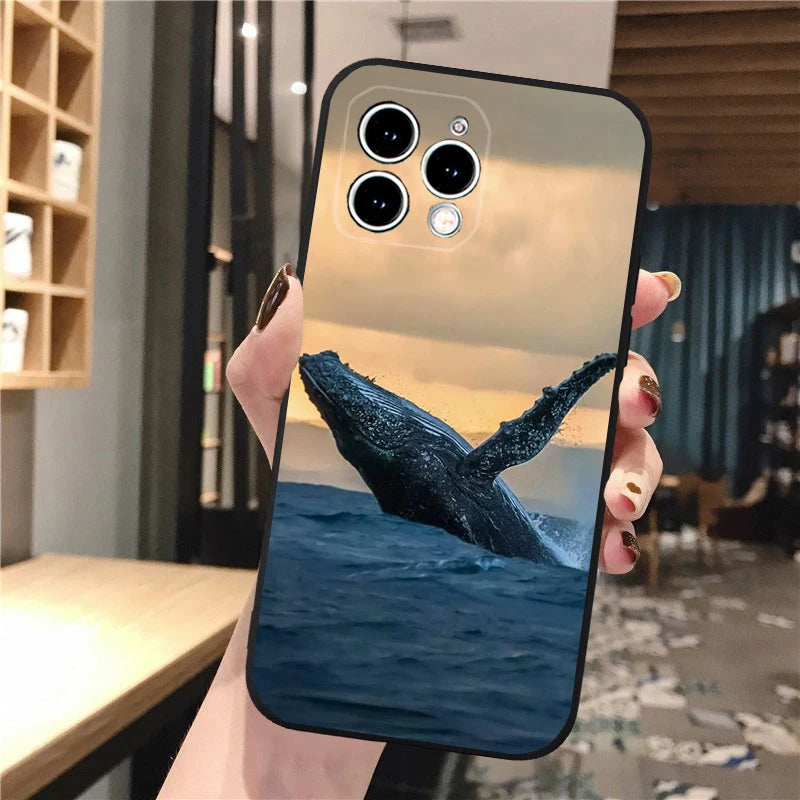 Whale Phone Case For iphone 16 15 14 Pro Max 16 15 14 13 12 Pro 15Plus iphone 11