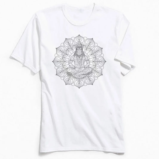 Men T Shirts Latest O-Neck SHIVA MANDALA T-shirt Mens 100% Cotton Tees Male Tops TShirt Casual Short Summer TShirts Top Quality