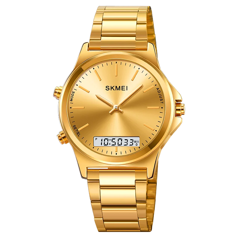 SKMEI Full Steel 3 Time Back Light Display Digital Chrono Sport Watches Mens Waterproof Alarm Wristwatches Clock reloj hombre