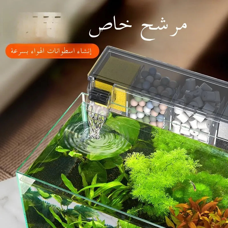 Quiet External Wall-Mounted Fi Tank Filter Small Size Water Circulation Pump Cascade Drop Box Aquarium Equipment Pet Supplies