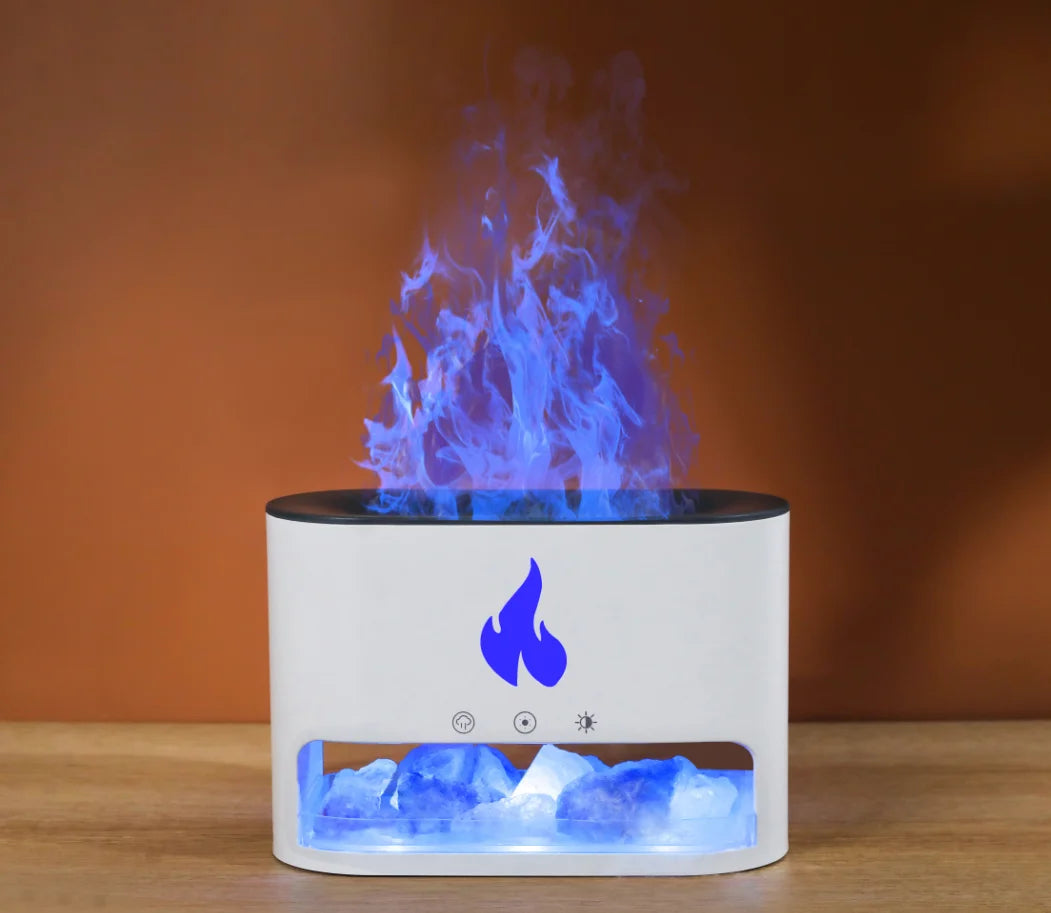 Flame Essential Oils Scent Defuser Ultrasonic Cool Mist Led Simulation 3D Fire Flame Effect Aroma Air Humidifiers Diffusers