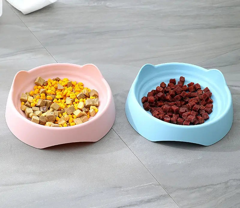 1-2Pcs Pet Dog Cat Food Bowl Cat Water Feeding Bowl Durable Plastic Standing Ear Threaded Pet Bowl Feeder Pets Accessories