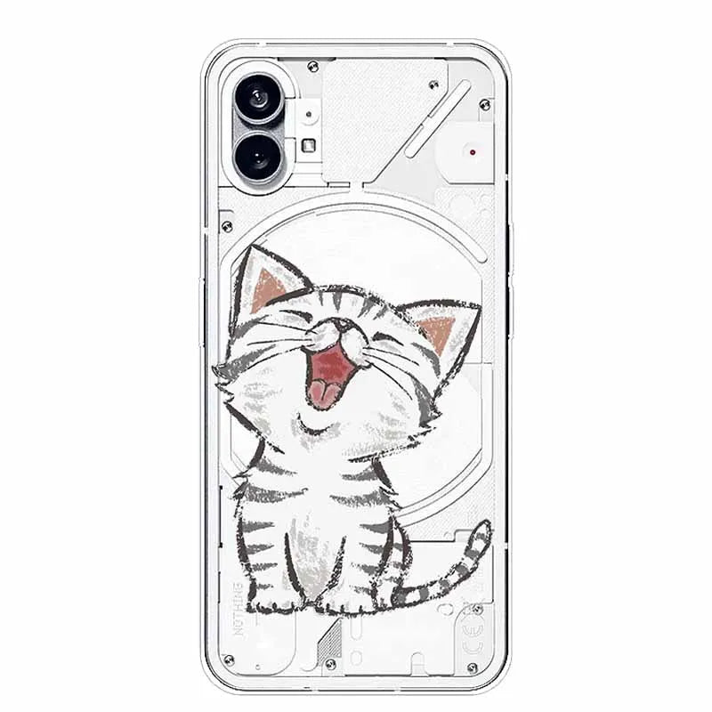 For Nothing Phone 1 2 Case Silicone Soft Cute Transparent Coque for Nothing Phone (2) TWO One Protective Funda Clear TPU Covers