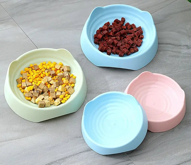 1-2Pcs Pet Dog Cat Food Bowl Cat Water Feeding Bowl Durable Plastic Standing Ear Threaded Pet Bowl Feeder Pets Accessories