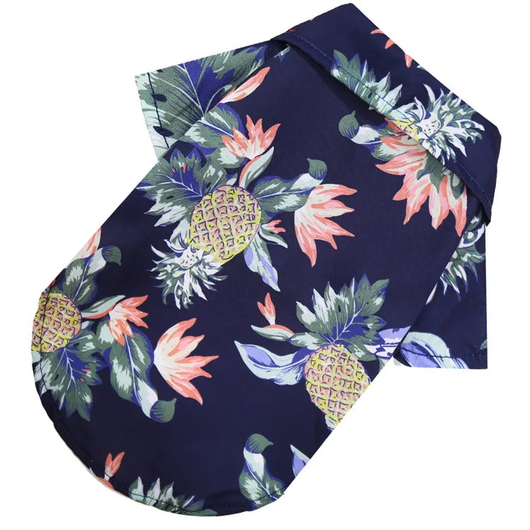 Pet Beach Pineapple Shirts Hawaiian Style Dog Cat Coat Vest Spring Summer Thin Breathable Puppy T-Shirt Clothes Fashion Costumes