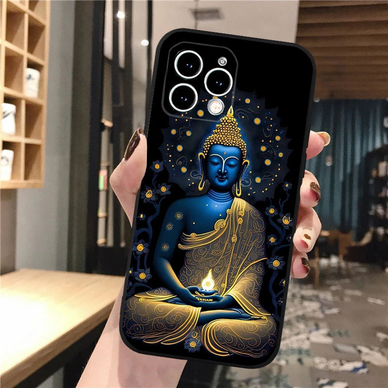 Buddha Phone Case For iPhone 16 15 13 14  Pro Max 16 14 13 Pro 15 Plus 16E Silicone Cover